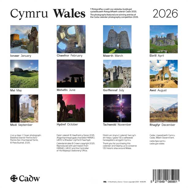 Cadw Calendar 2026