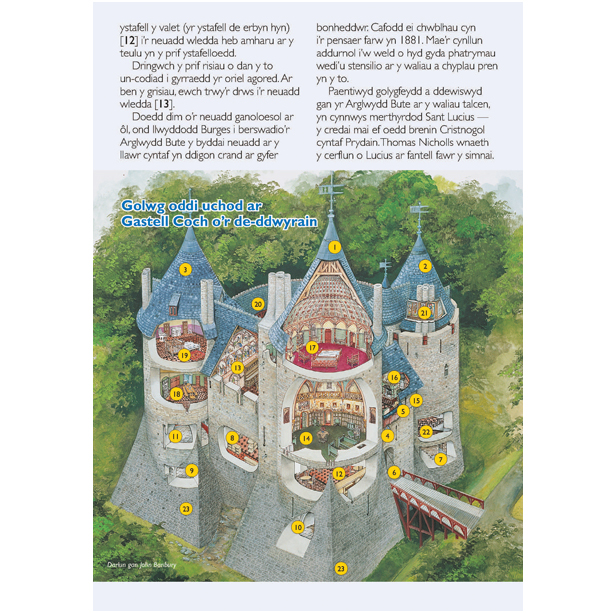Welsh language Castell Coch Pamphlet Guide